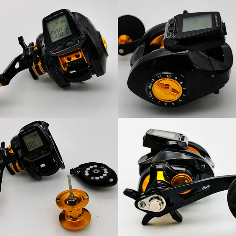 Pro-Count Smart Digital Baitcasting Reel – High-Speed 7.2:1 Reel for Freshwater & Sea Fishing