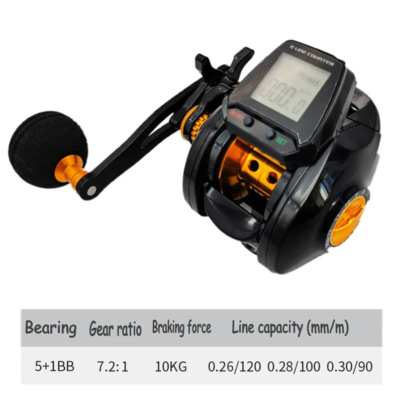Pro-Count Smart Digital Baitcasting Reel – High-Speed 7.2:1 Reel for Freshwater & Sea Fishing