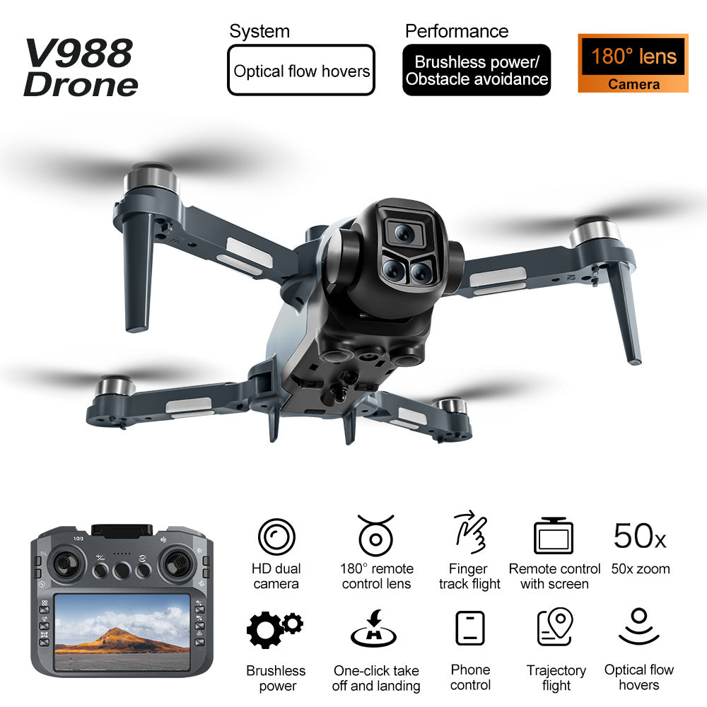 Recon-360 Smart Hover Drone – 8K HD Triple-Lens Quadcopter with Obstacle Avoidance