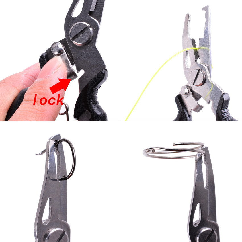 Fish Hook Fishing Pliers Stainless Steel, Optional Wrist Band