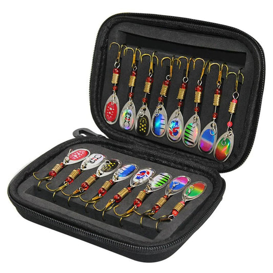 Flash-Impact Multi-Pack Lure Set – 16pc Inline Spinners & Spoons for Trout, Bass, & Pike