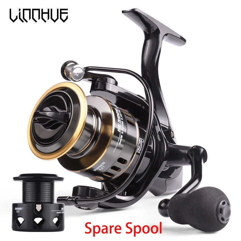 Linnhue HE Pro Spinning Reel – 10kg Max Drag Metal Spool Reel (Pre-Spooled with Line)